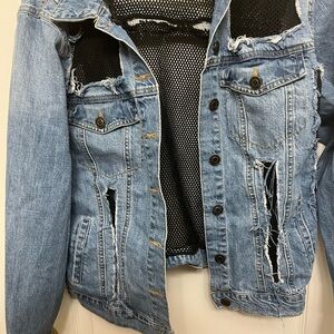 Distressed Denim Jacket for Men